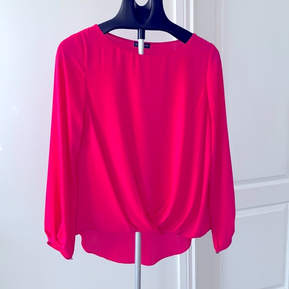 Vince Camuto ballon sleeve blouse in bright pink size S - Picture 1 of 6